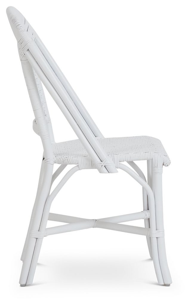 Greenwich White Rattan Side Chair