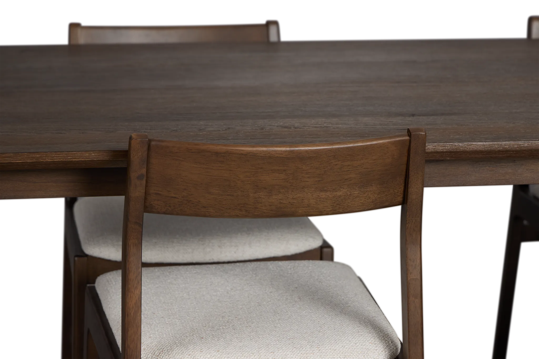 Santorini Dark Tone Rect Table & 4 Upholstered Chairs