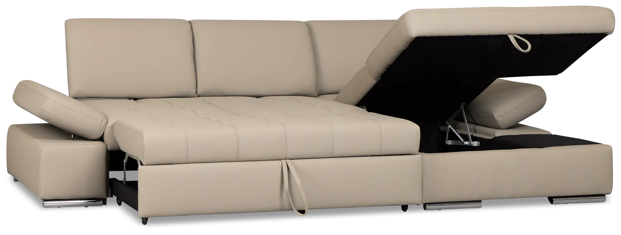 Eden Gray Micro Right Chaise Sleeper Sectional