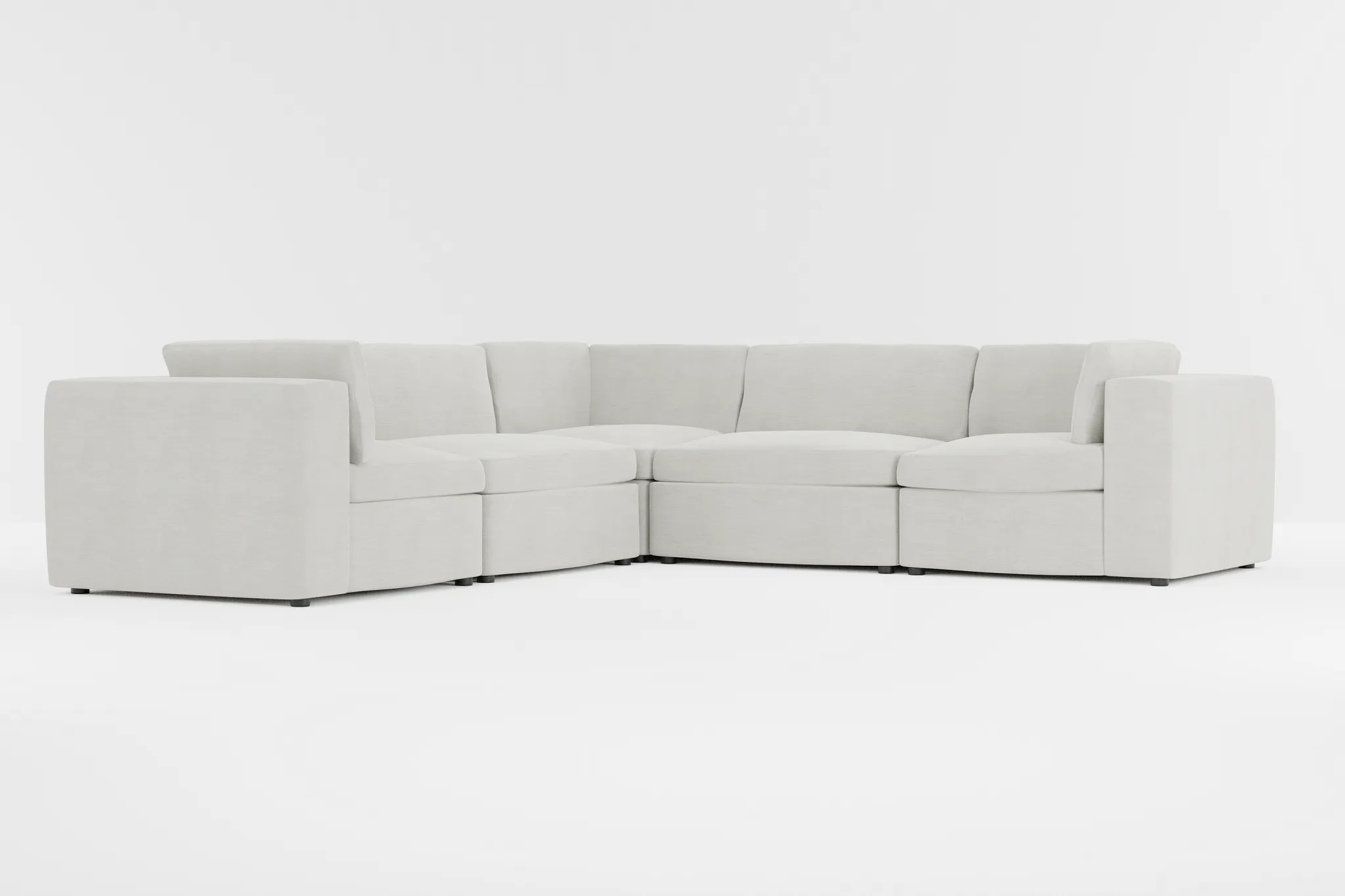 Destin Maguire Ivory Fabric 5-piece Modular Sectional