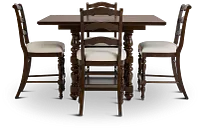 Savannah Dark Tone High Table & 4 Barstools