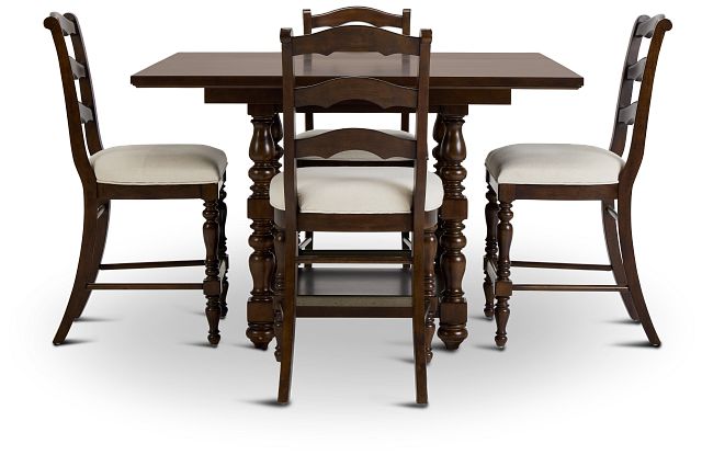 Savannah Dark Tone High Table & 4 Barstools (2)