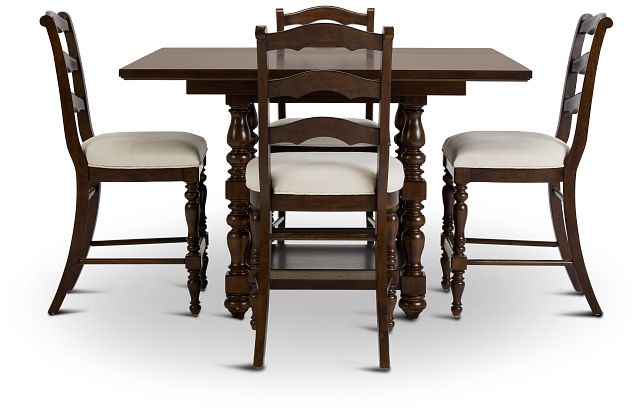 Savannah Dark Tone High Table & 4 Barstools