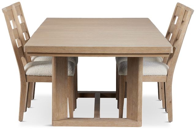 Alton Light Tone Rect Table & 4 Slat Chairs