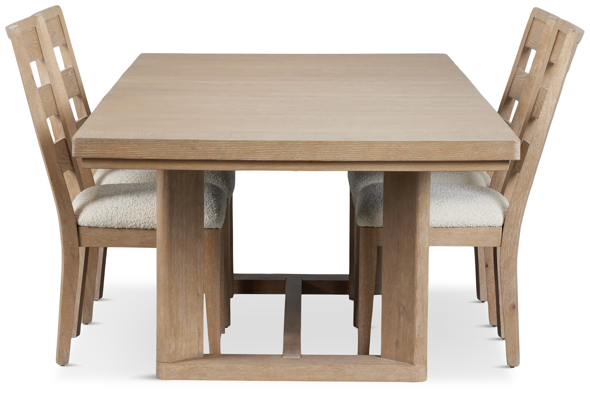 Alton Light Tone Rect Table & 4 Slat Chairs