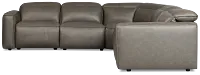 Ryland Dark Gray Lthr/vinyl Medium Triple Power 2-arm Sectional