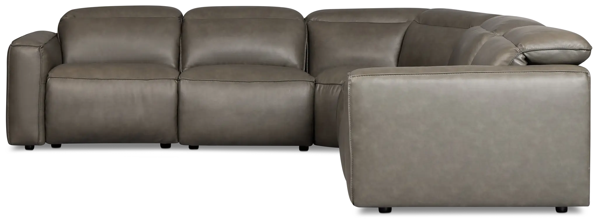 Ryland Dark Gray Lthr/vinyl Medium Triple Power 2-arm Sectional Ryland Dark Gray Lthr/vinyl Medium Triple Power 2-arm Sectional