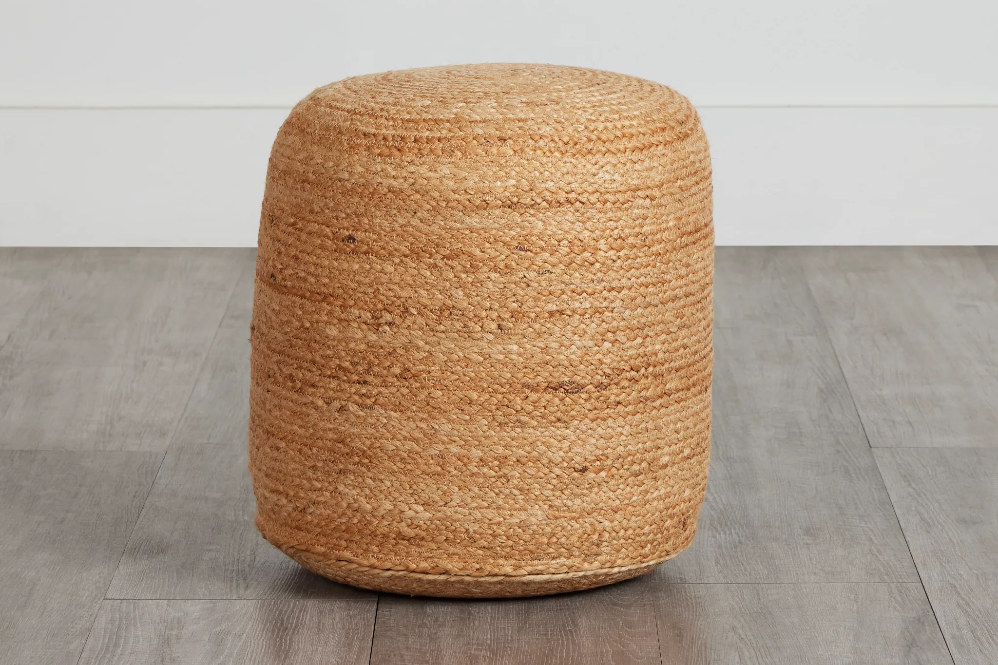 Alani Light Brown Round Accent Pouf