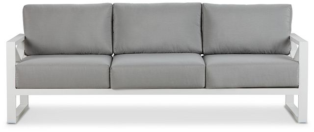 Linear White Dark Gray Aluminum Sofa
