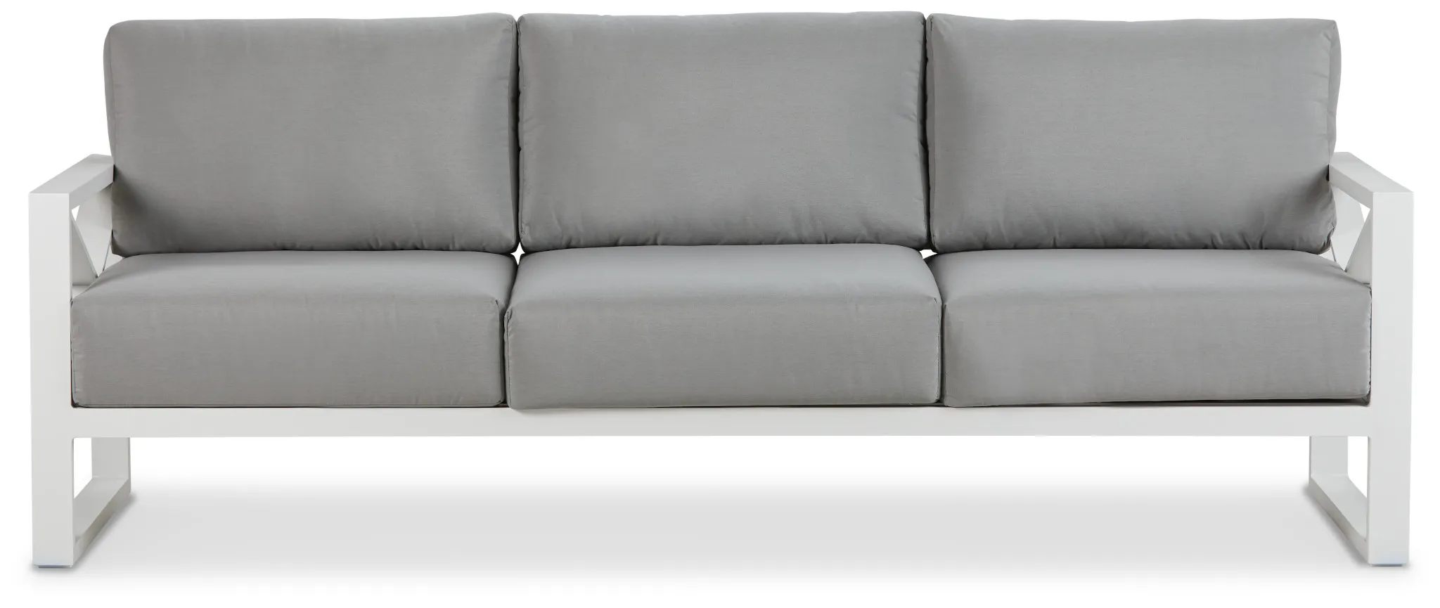 Linear White Dark Gray Aluminum Sofa