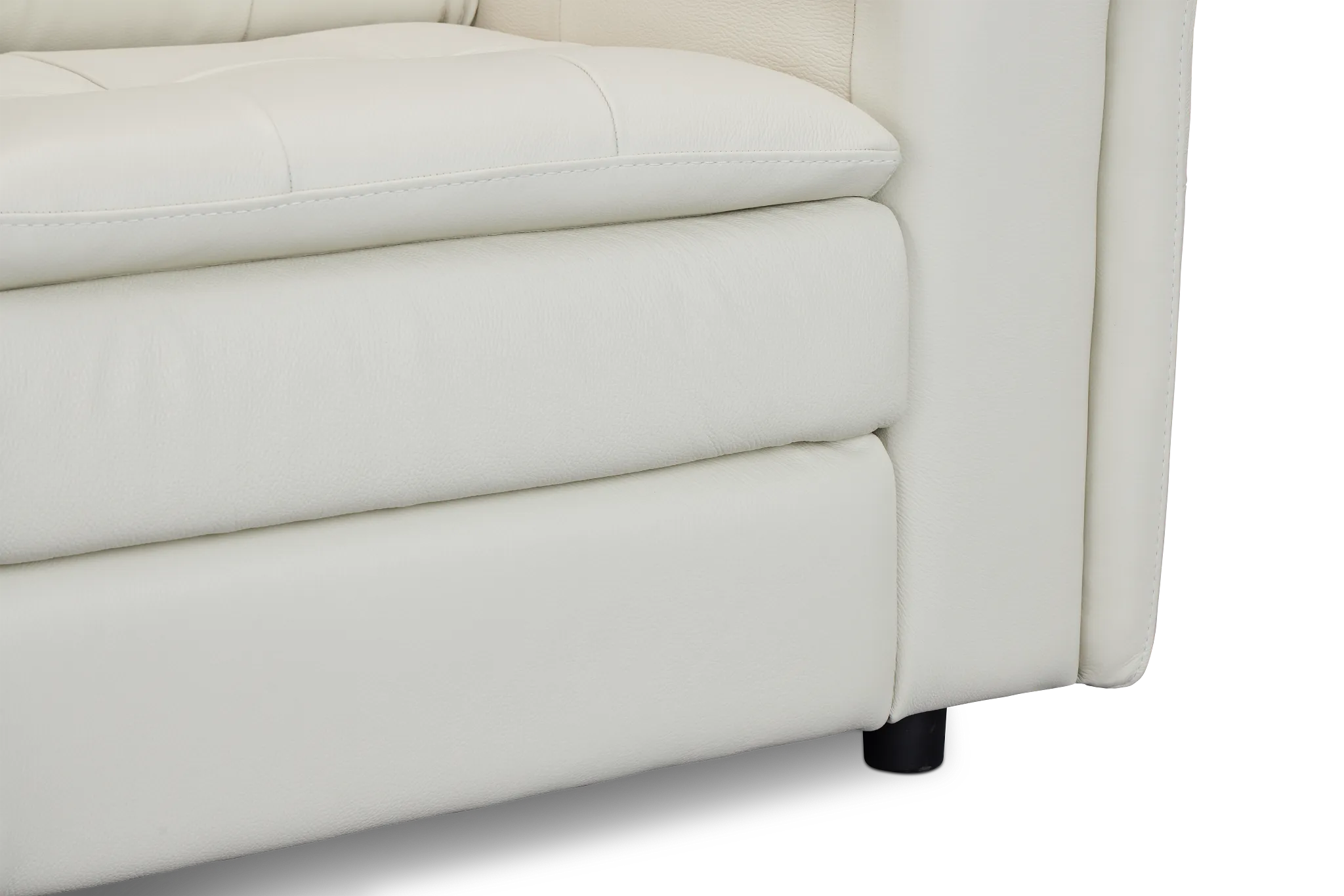 Rowan Light Beige Leather Small Left Chaise Sectional