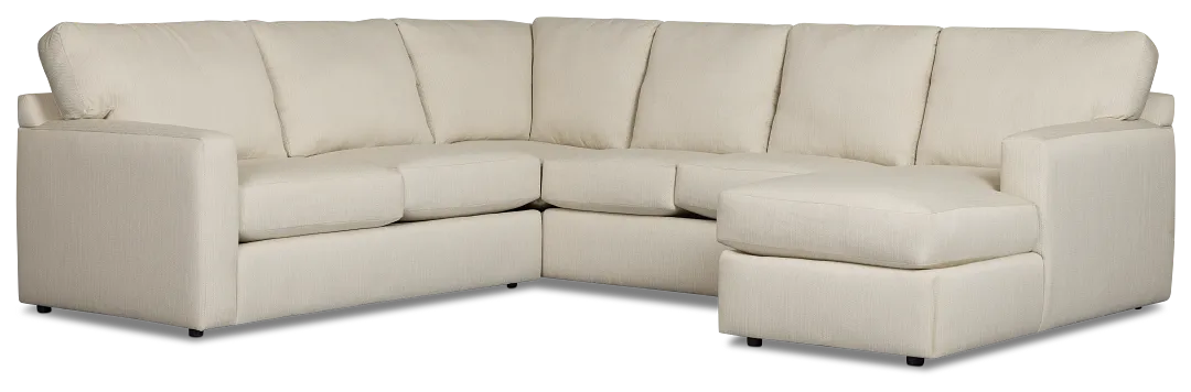 Rhodes Beige Fabric Medium Right Chaise Sectional