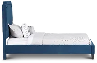 Whitney Dark Blue Uph Platform Bed