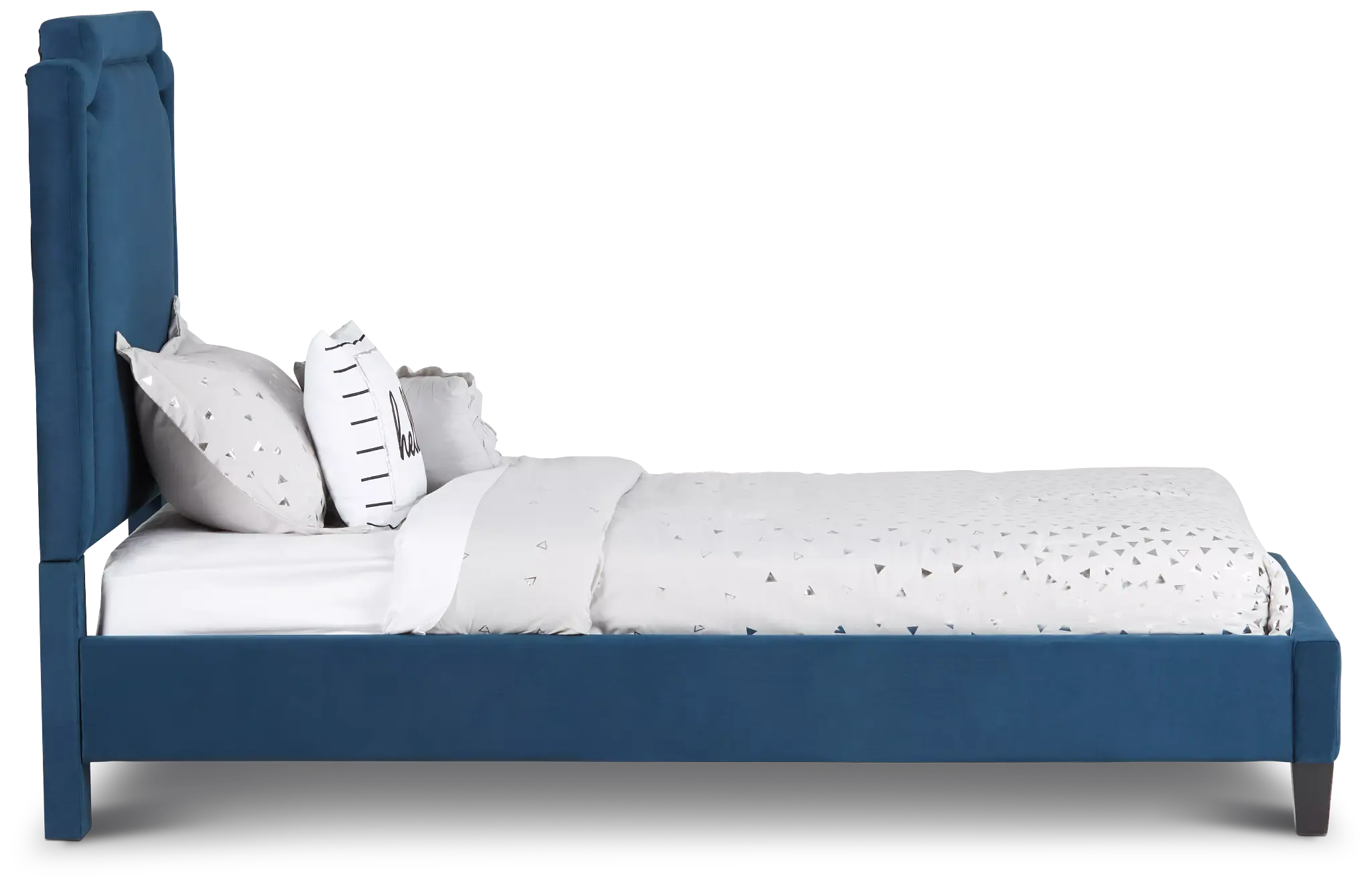 Whitney Dark Blue Uph Platform Bed Whitney Dark Blue Uph Platform Bed