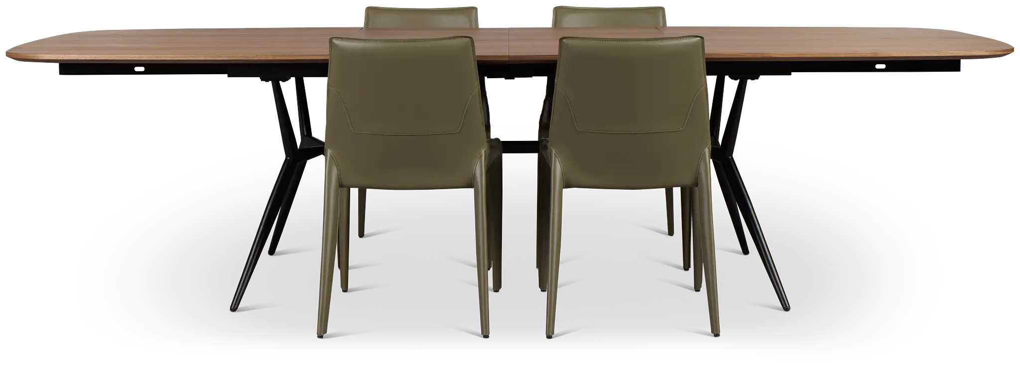 Margo Two-tone Rectangular Table & 4 Dark Green Upholstered Chair Margo Two-tone Rectangular Table & 4 Dark Green Upholstered Chair