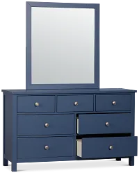 Charleston Dark Blue Dresser & Mirror