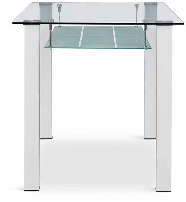 Vienna White Glass High Dining Table