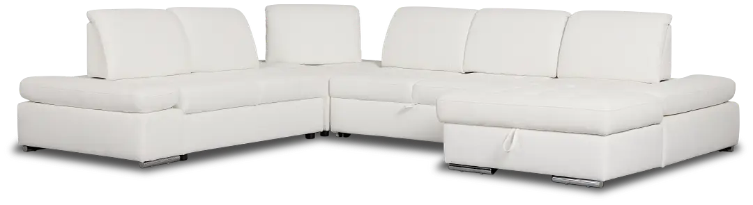 Eden White Micro Medium Right Chaise Sleeper Sectional Eden White Micro Medium Right Chaise Sleeper Sectional