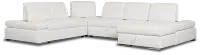 Eden White Lthr/vinyl Medium Right Chaise Sleeper Sectional
