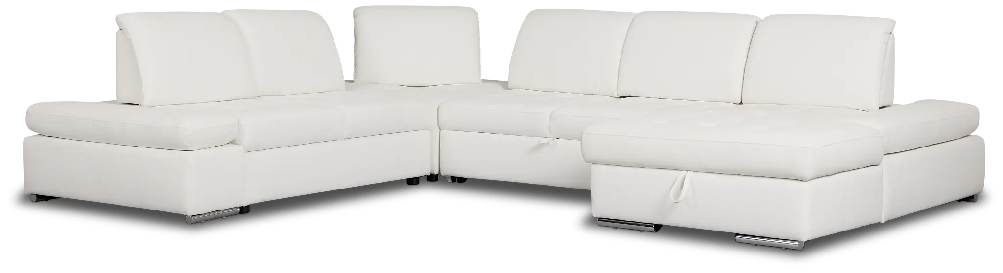 Eden White Lthr/vinyl Medium Right Chaise Sleeper Sectional Eden White Lthr/vinyl Medium Right Chaise Sleeper Sectional