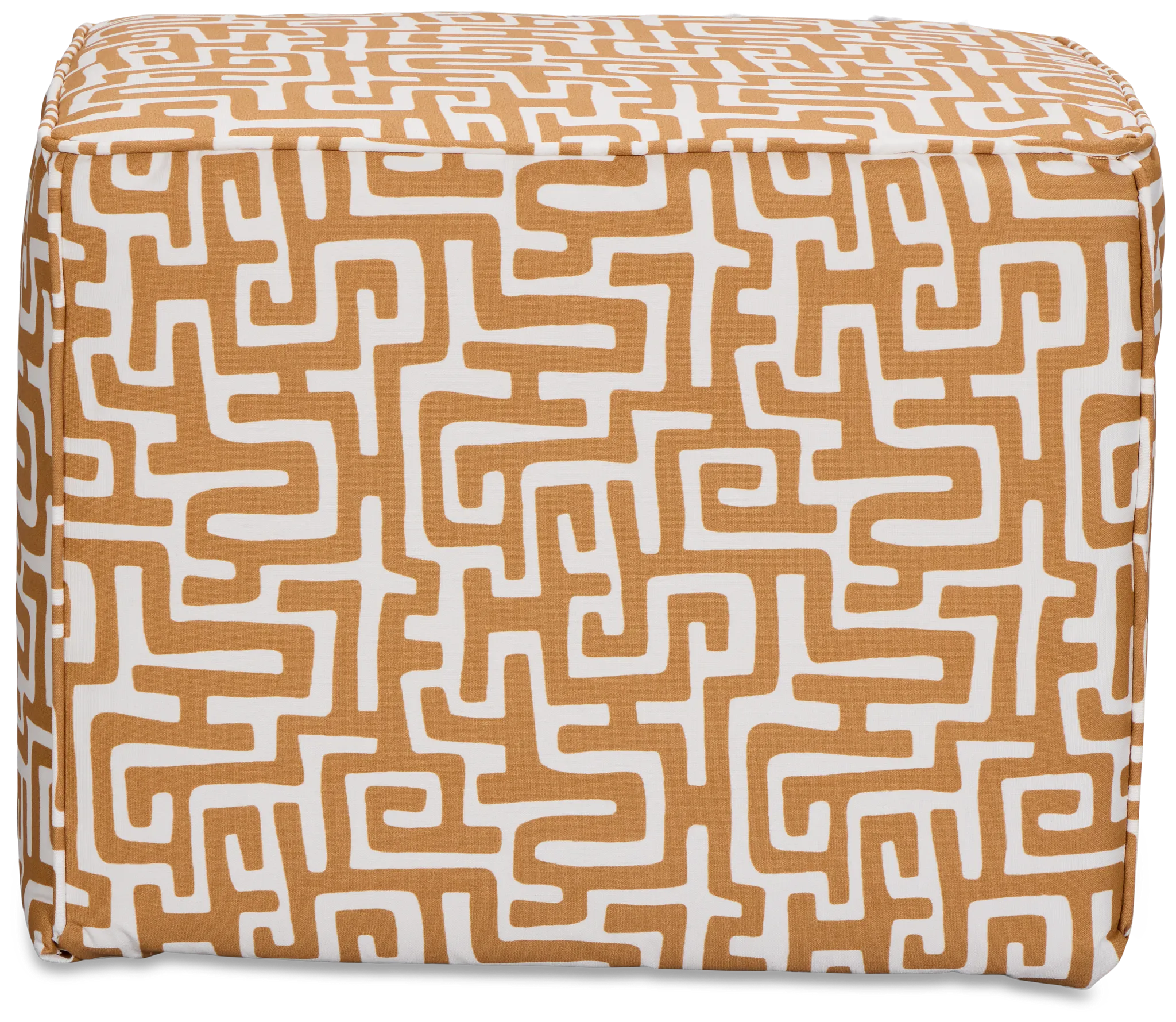 Enid Light Brown Fabric Accent Pouf