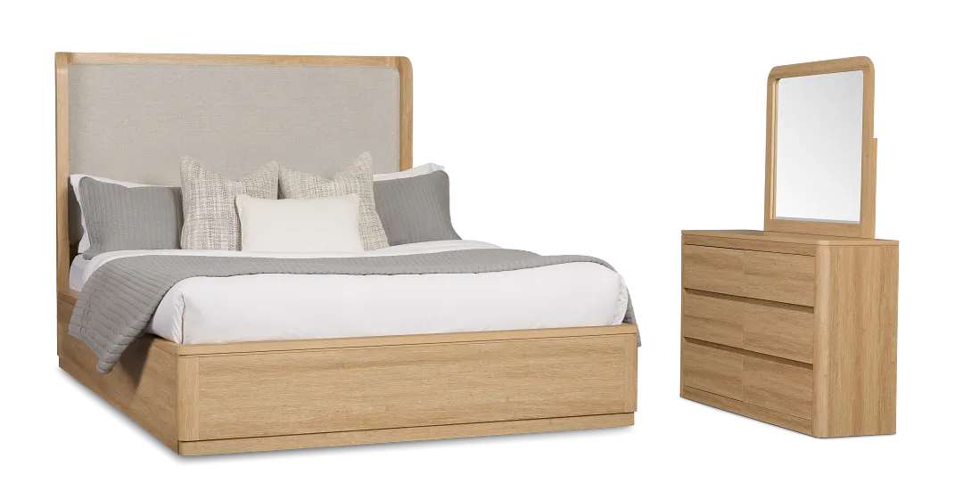 Emory Light Tone Uph Platform Bedroom