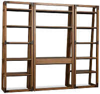 Rockford Light Tone Bookcase Wall Desk