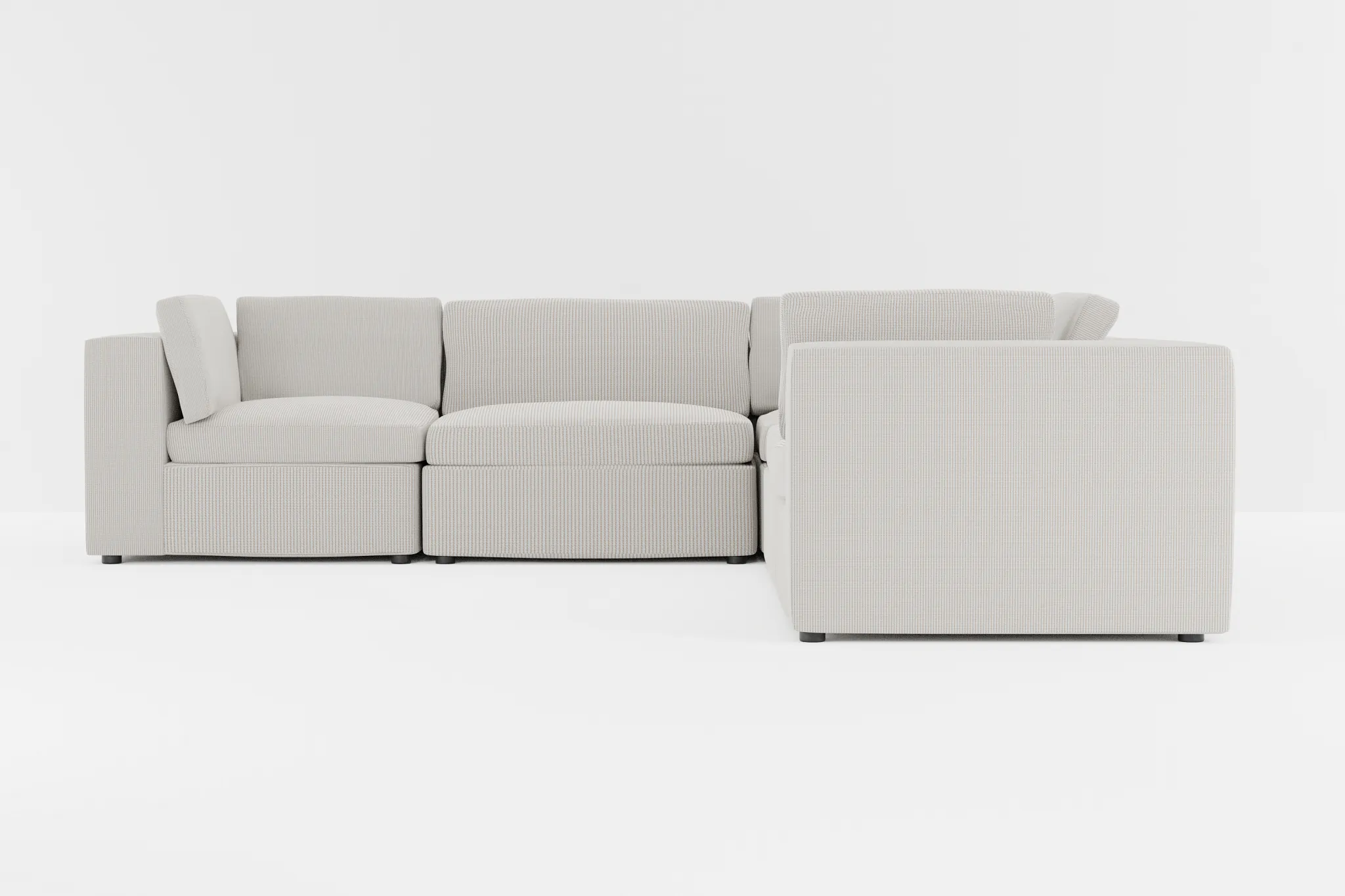 Destin Lucy Light Beige Fabric 5-piece Modular Sectional