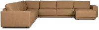 Kellan Light Brown Leather Large Right Chaise Sectional