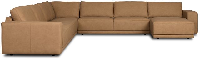 Kellan Light Brown Leather Large Right Chaise Sectional