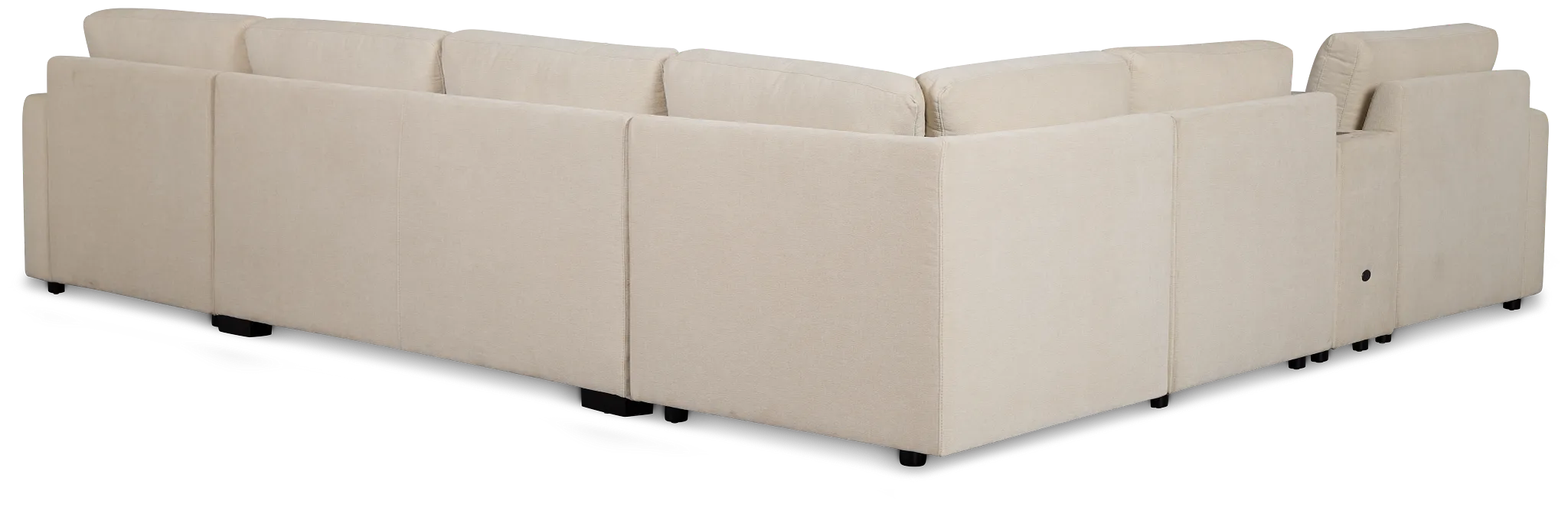 Addie Beige Fabric Medium Right Chaise Sleeper Sectional With Console