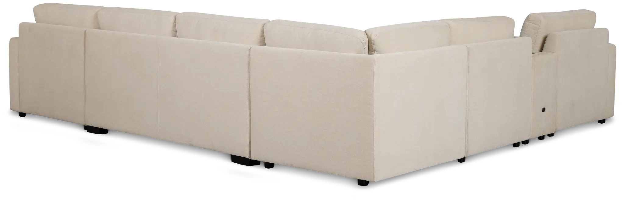 Addie Beige Fabric Medium Right Chaise Sleeper Sectional With Console Addie Beige Fabric Medium Right Chaise Sleeper Sectional With Console