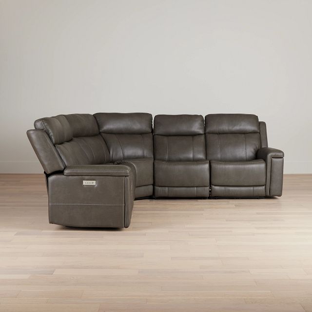 Jayden Gray Micro Small Two-arm Power Reclining Sectional