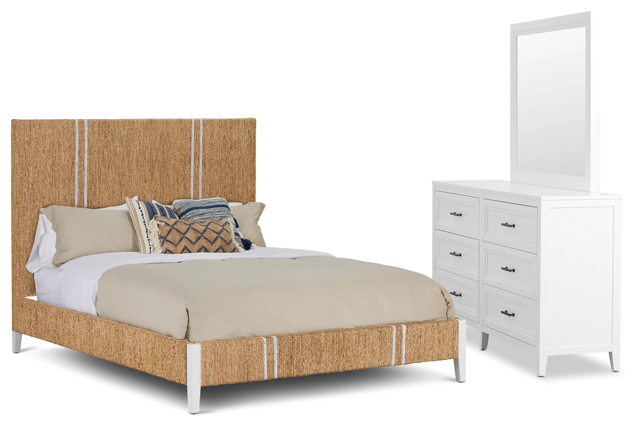 Nantucket Light Tone Woven Panel Bedroom