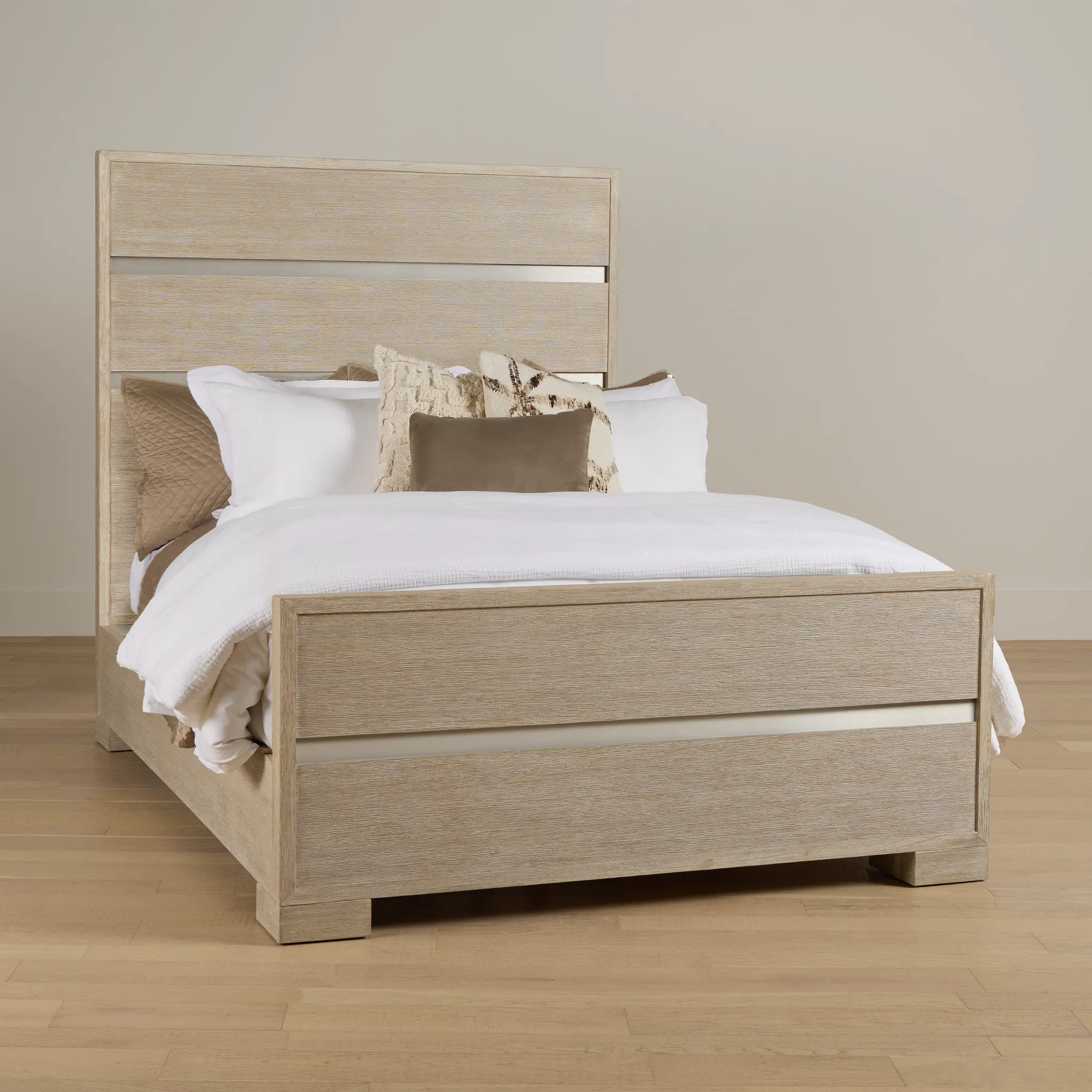 Miramar Light Tone Panel Bed
