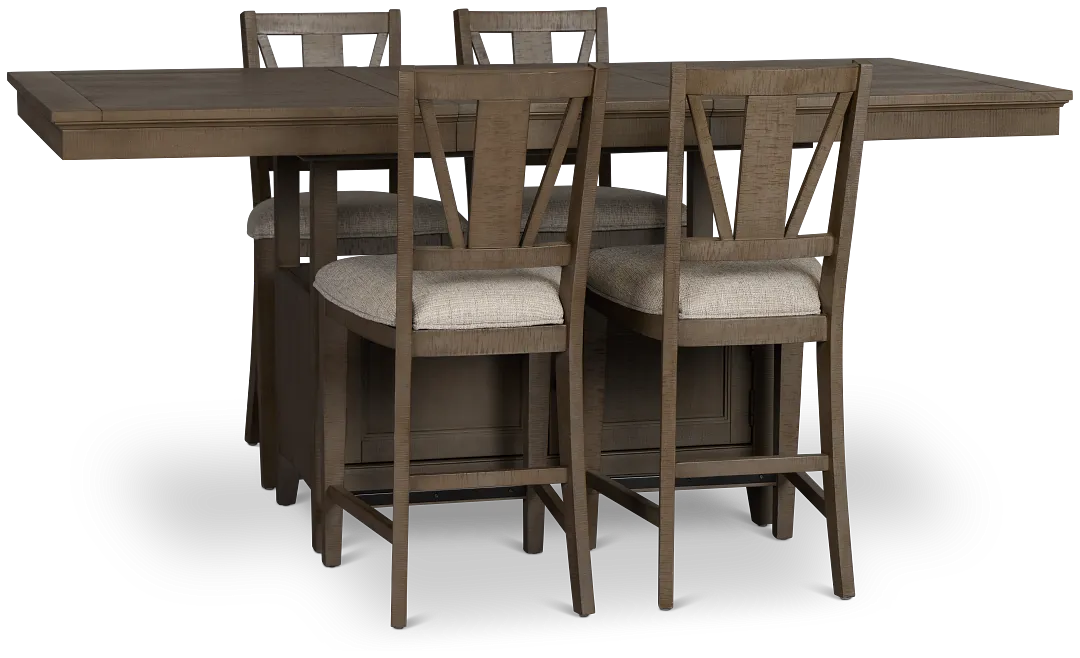 Heron Cove Light Tone High Table & 4 Barstools