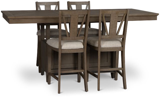 Heron Cove Light Tone High Table & 4 Barstools