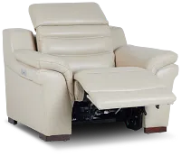 Sentinel Taupe Lthr/vinyl Power Recliner With Power Headrest