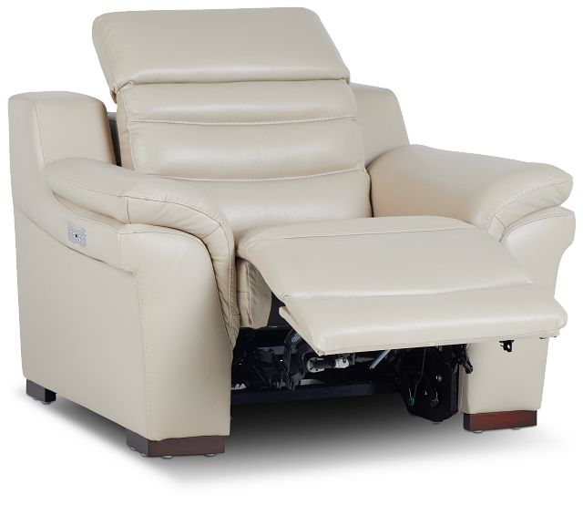 Sentinel Taupe Lthr/vinyl Power Recliner With Power Headrest