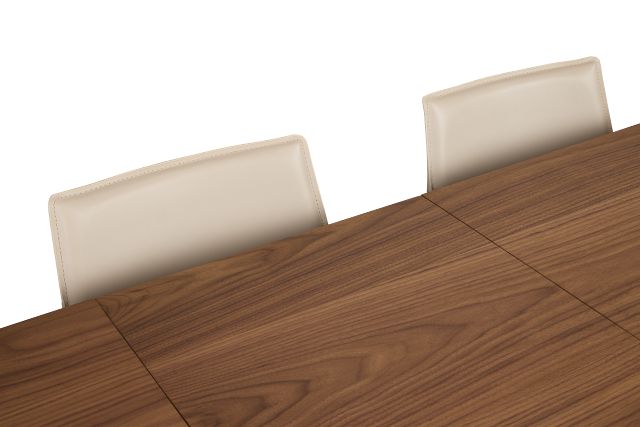 Margo Two-tone Rect Table & 4 Light Beige Upholstered Side Chairs