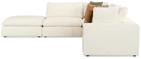 Cruz White Fabric 5pc Bumper Sectional