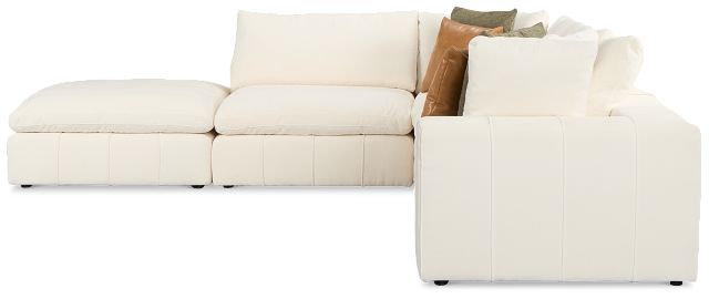 Cruz White Fabric 5pc Bumper Sectional