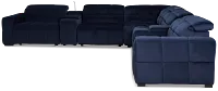 Gemma Navy Velvet Large Right Chaise Power Reclining Sectional