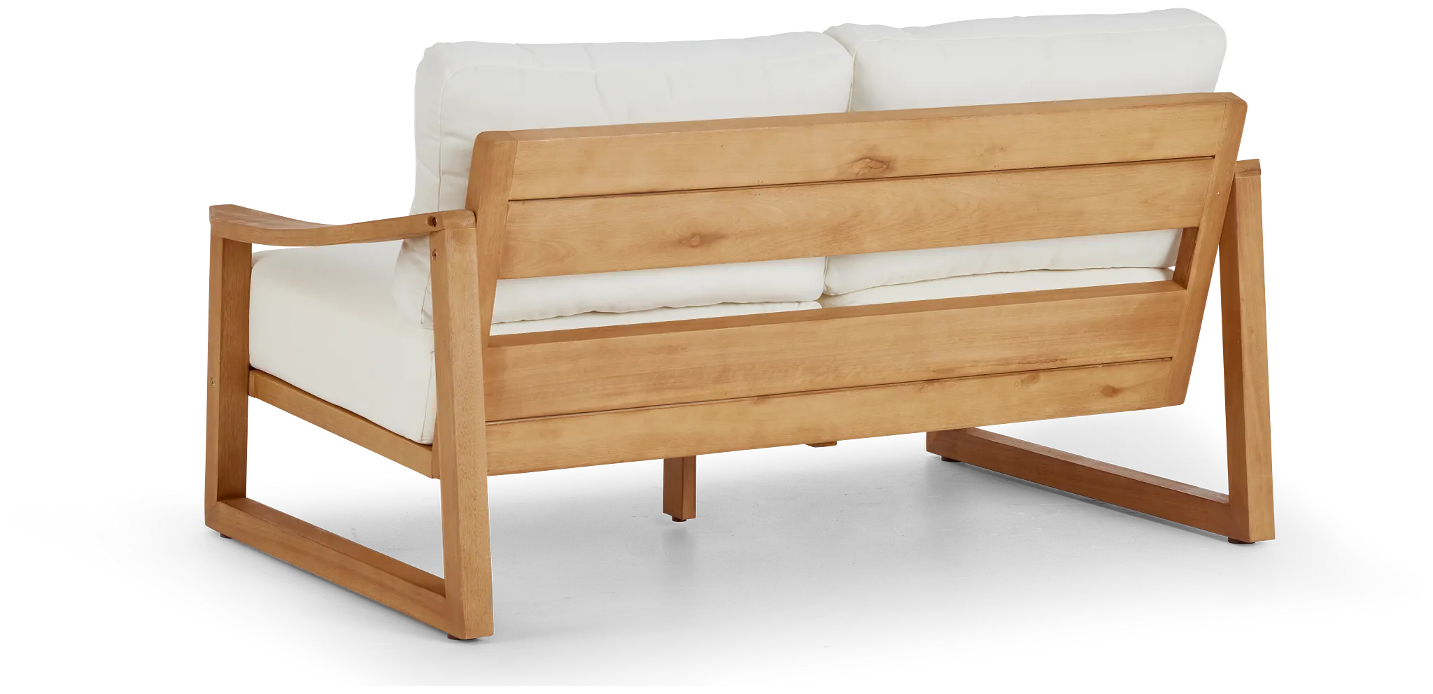 Tobago Light Tone Loveseat With White Cushions