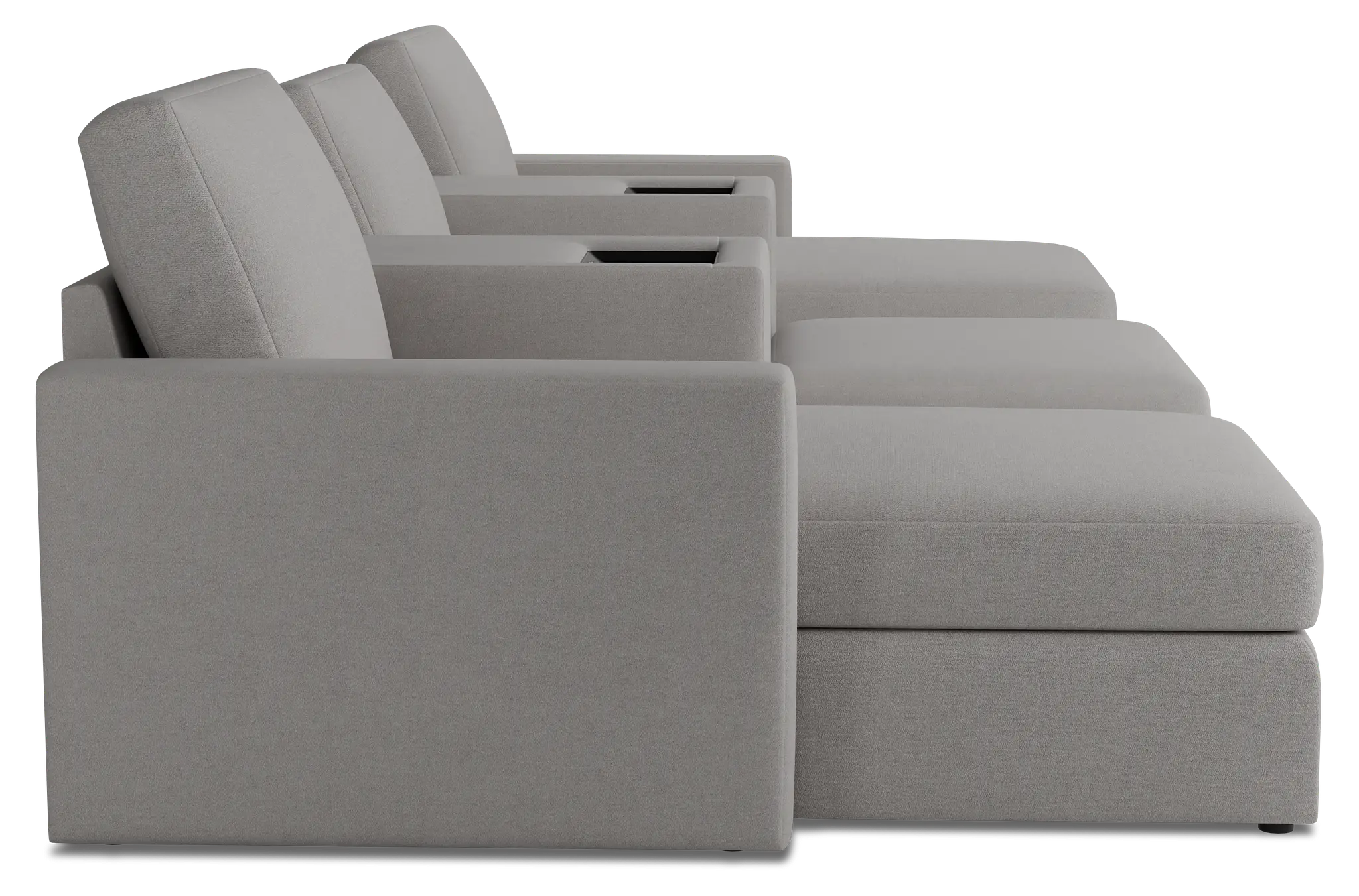 Citymod Light Gray Fabric 6-piece Home Theater With Storage Consoles Citymod Light Gray Fabric 6-piece Home Theater With Storage Consoles