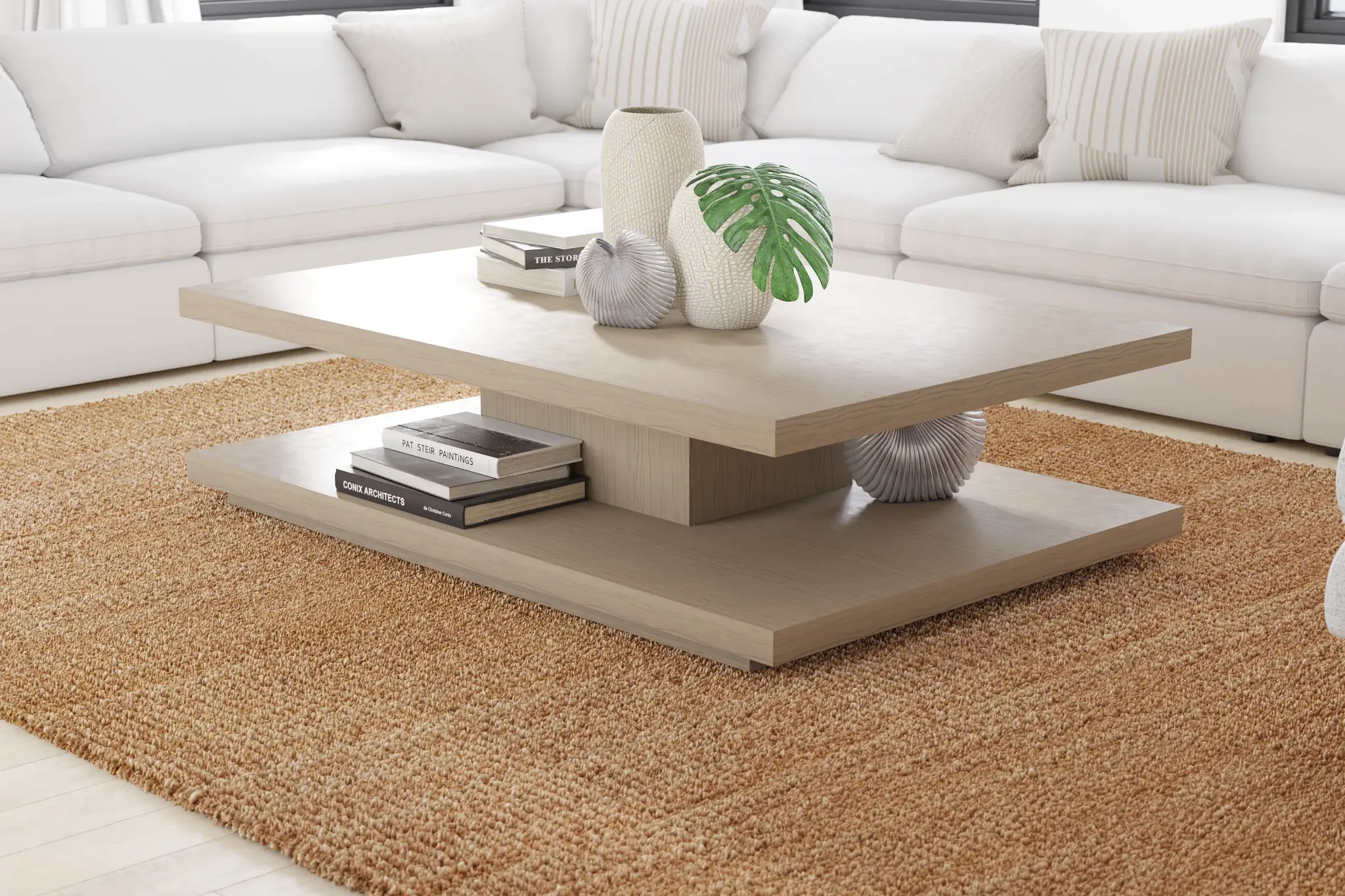 Nixon Light Tone 64" Rectangular Coffee Table Nixon Light Tone 64" Rectangular Coffee Table