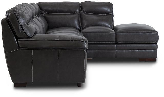Alexander Gray Leather Right Bumper Sectional (2)