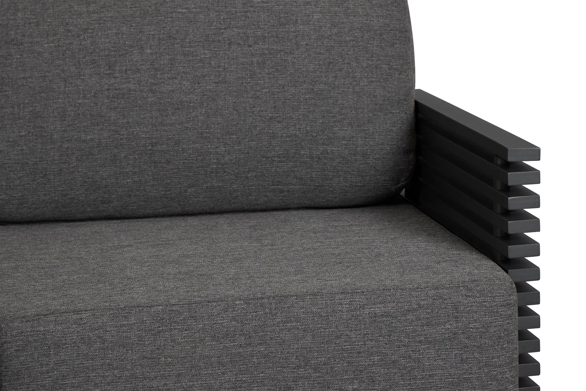 Monterey Black Aluminum Loveseat With Gray Cushions