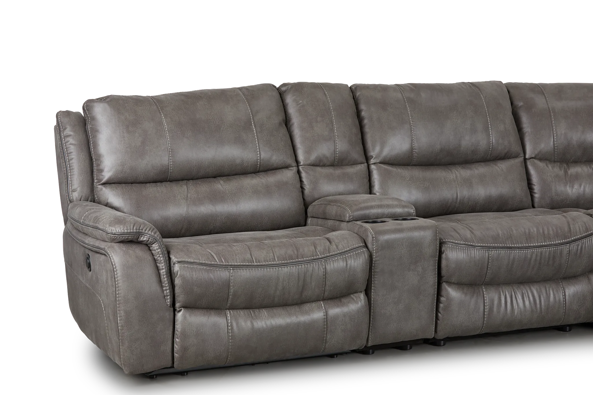 Dober Dark Gray Micro Large Triple Power Reclining Two-arm Sectional
