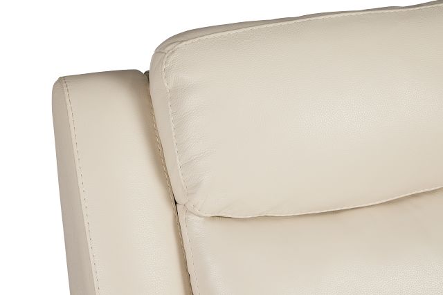 Walker Ivory Lthr/vinyl Small Two-arm Power Reclining Sectional